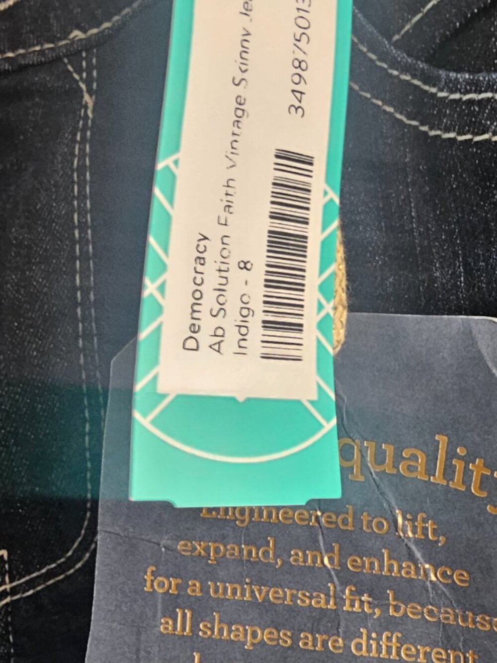 Democracy Stitch Fix AB Solution Faith Vintage Skinny Jean Size 8 NWT - Picture 4 of 5